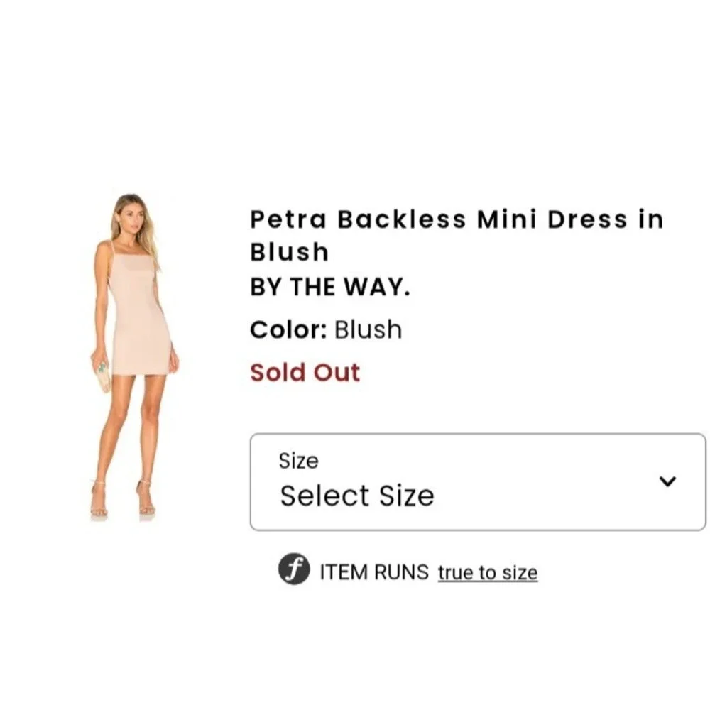 $39 EUC BY THE WAY sleeveless backless light beige stretch bodycon sexy dress XS
